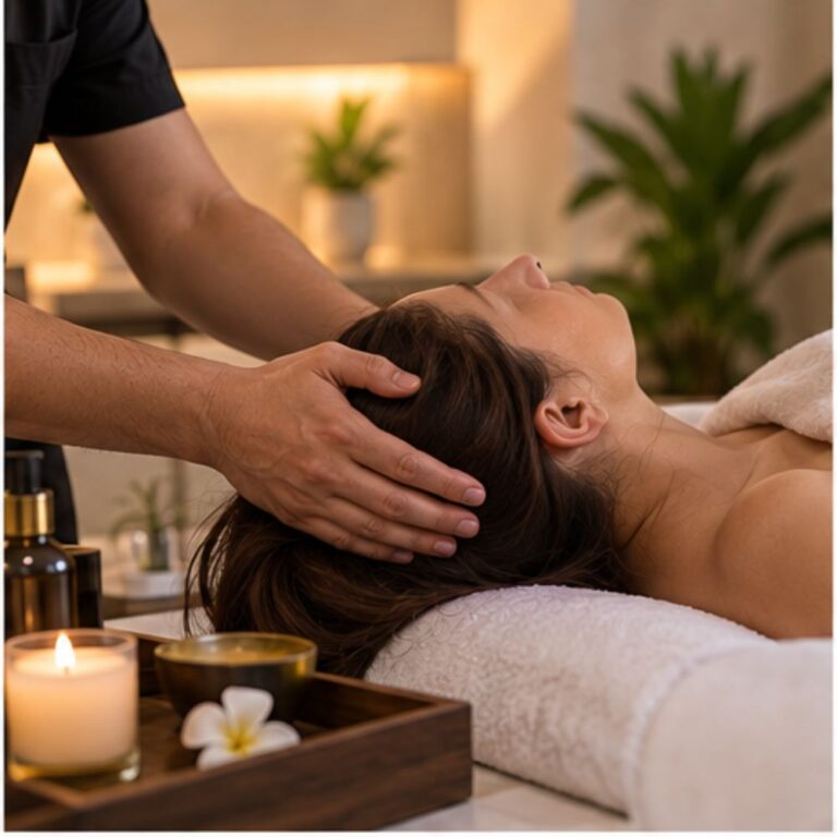 Neck and shoulder massage by male masseur in Dubai